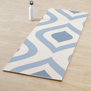 Abstrakt geometrisch, blau und weiß yogamatte