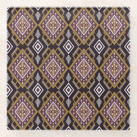 Abstrakt geometrisch, ethnisch, Tapeten-Design. Glasuntersetzer (Vorderseite)