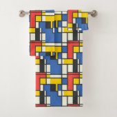 Abstrakt Geometrisch, farbig, mondrian Badhandtuch Set (Insitu)