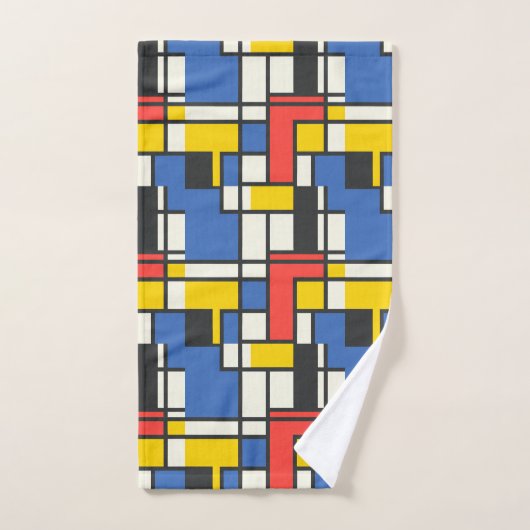 Abstrakt Geometrisch, farbig, mondrian Badhandtuch Set (Handtuch)