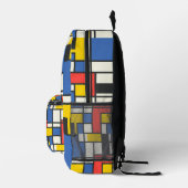 Abstrakt Geometrisch, farbig, mondrian Bedruckter Rucksack (Rechts)
