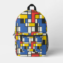 Abstrakt Geometrisch, farbig, mondrian Bedruckter Rucksack
