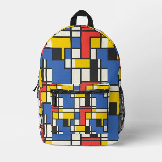 Abstrakt Geometrisch, farbig, mondrian Bedruckter Rucksack (Vorderseite)