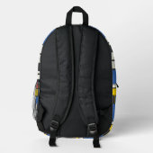 Abstrakt Geometrisch, farbig, mondrian Bedruckter Rucksack (Rückseite)