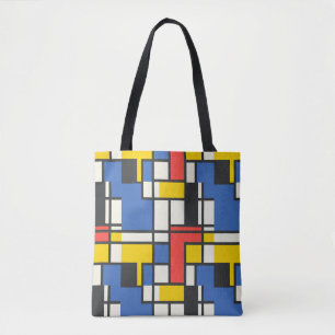 Abstrakt Geometrisch, farbig, mondrian Tasche