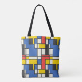 Abstrakt Geometrisch, farbig, mondrian Tasche (Rückseite)