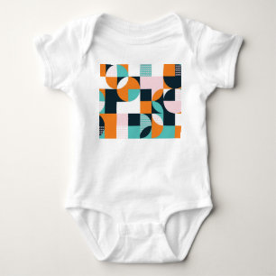Abstrakt Geometrisch: Farbiger 3D-Effekt. Baby Strampler