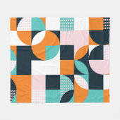 Abstrakt Geometrisch: Farbiger 3D-Effekt. Fleecedecke (Vorderseite (Horizontal))