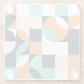 Abstrakt Geometrisch: Farbiger 3D-Effekt. Glasuntersetzer (Rückseite)