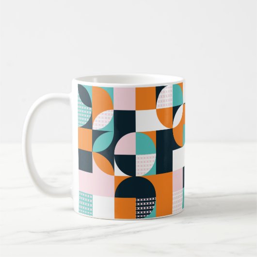 Abstrakt Geometrisch: Farbiger 3D-Effekt. Kaffeetasse (Links)