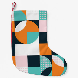 Abstrakt Geometrisch: Farbiger 3D-Effekt. Kleiner Weihnachtsstrumpf