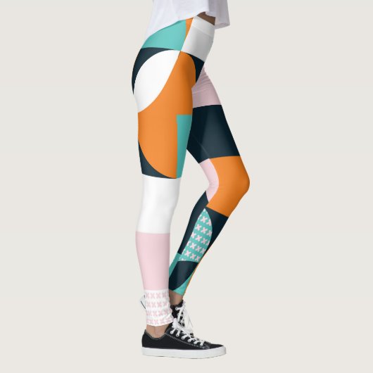 Abstrakt Geometrisch: Farbiger 3D-Effekt. Leggings (Rechts)