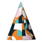 Abstrakt Geometrisch: Farbiger 3D-Effekt. Partyhütchen (Rückseite)