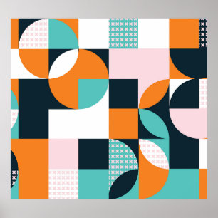 Abstrakt Geometrisch: Farbiger 3D-Effekt. Poster