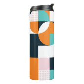 Abstrakt Geometrisch: Farbiger 3D-Effekt. Thermosbecher (Nach links gedreht)
