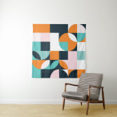Abstrakt Geometrisch: Farbiger 3D-Effekt. Wandteppich (Beispiel (Horizontal))