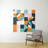 Abstrakt Geometrisch: Farbiger 3D-Effekt. Wandteppich (Beispiel)