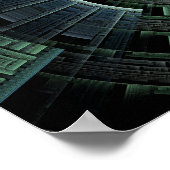 Abstrakt Geometrisch für den kosmischen Pod grün Poster (Ecke)