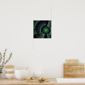 Abstrakt Geometrisch für den kosmischen Pod grün Poster (Küche)
