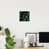 Abstrakt Geometrisch für den kosmischen Pod grün Poster (Heimbüro)