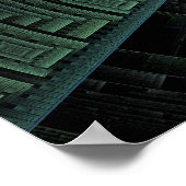 Abstrakt Geometrisch für den kosmischen Pod grün Poster (Ecke)