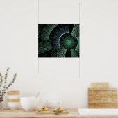 Abstrakt Geometrisch für den kosmischen Pod grün Poster (Küche)