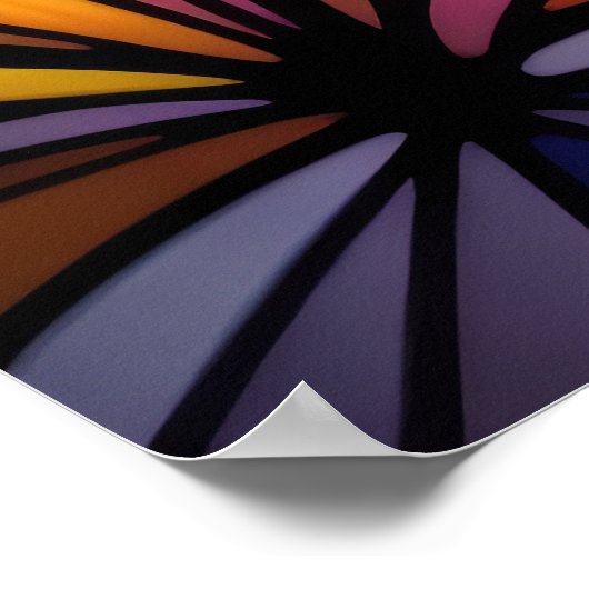 Abstrakt geometrisch gefestigtes Glas mit Aquarell Poster (Ecke)