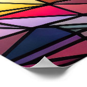 Abstrakt geometrisch gefestigtes Glas mit Aquarell Poster (Ecke)