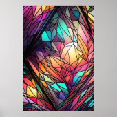 Abstrakt geometrisch gefestigtes Glas mit Aquarell Poster (Vorne)