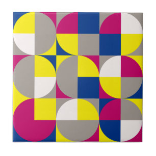 Abstrakt geometrisch grau Fuchsie Fliese