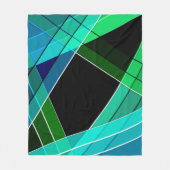 Abstrakt, geometrisch , grün , blau , schwarz fleecedecke (Vorderseite)