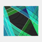 Abstrakt, geometrisch , grün , blau , schwarz fleecedecke (Vorderseite (Horizontal))