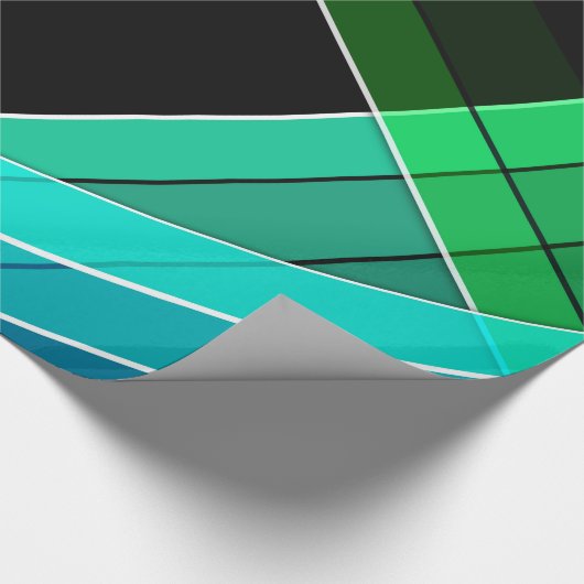 Abstrakt, geometrisch , grün , blau , schwarz geschenkpapier (Ecke)
