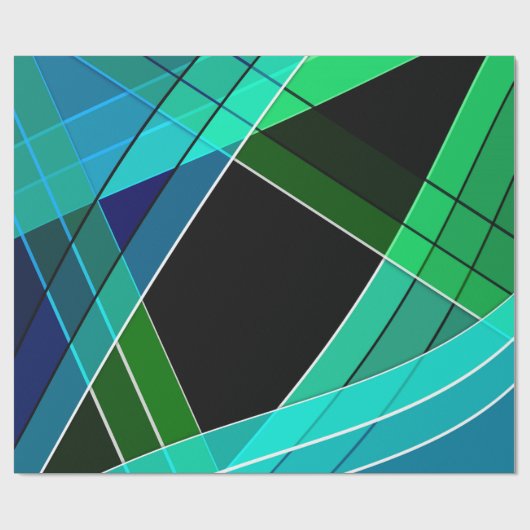 Abstrakt, geometrisch , grün , blau , schwarz geschenkpapier (Flach)