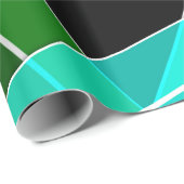 Abstrakt, geometrisch , grün , blau , schwarz geschenkpapier (Rolleneckpunkt)