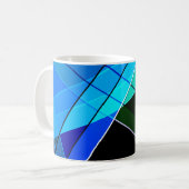Abstrakt, geometrisch , grün , blau , schwarz kaffeetasse (Vorderseite Links)