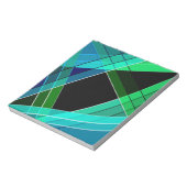 Abstrakt, geometrisch , grün , blau , schwarz notizblock (Rotiert)
