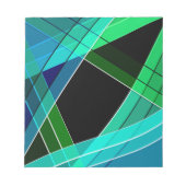 Abstrakt, geometrisch , grün , blau , schwarz notizblock (Vorderseite)