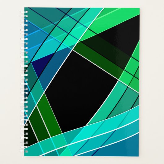 Abstrakt, geometrisch , grün , blau , schwarz planer (Vorderseite)