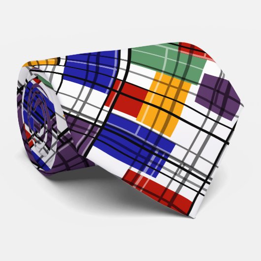 Abstrakt, geometrisch, mehrfarbig krawatte (Gerollt)