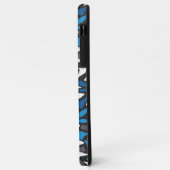 abstrakt, geometrisch, Muster, Schwarz und Blau Case-Mate iPhone Hülle (Hinten/Links)