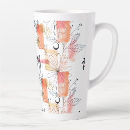 Abstrakt geometrisch rosa Orange Black Milchtasse