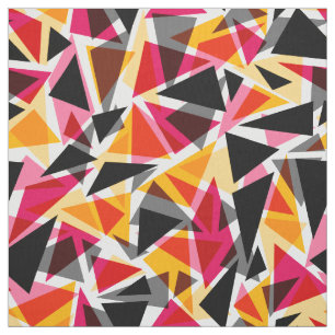 Abstrakt, geometrisch, rot und schwarz stoff
