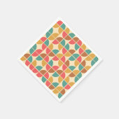 Abstrakt geometrisch  Rotes Aquamarines Senf aus d Serviette (Ecke)