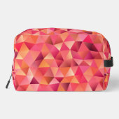 Abstrakt geometrisch rotes Orangenpinmonogramm Waschbeutel (Rückseite)