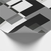 Abstrakt geometrisch, schwarz und weiß, mondrian geschenkpapier (Ecke)
