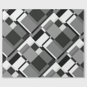 Abstrakt geometrisch, schwarz und weiß, mondrian geschenkpapier (Flach)