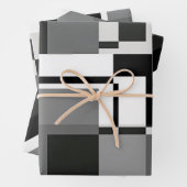 Abstrakt geometrisch, schwarz und weiß, mondrian geschenkpapier set (Beispiel)