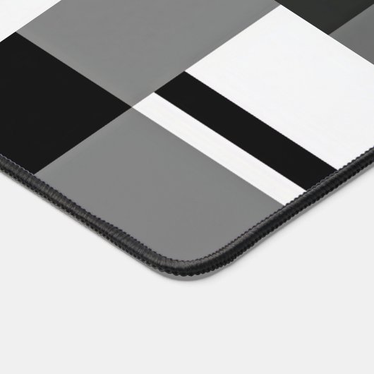 Abstrakt geometrisch, schwarz und weiß, mondrian schreibtischunterlage (Ecke)