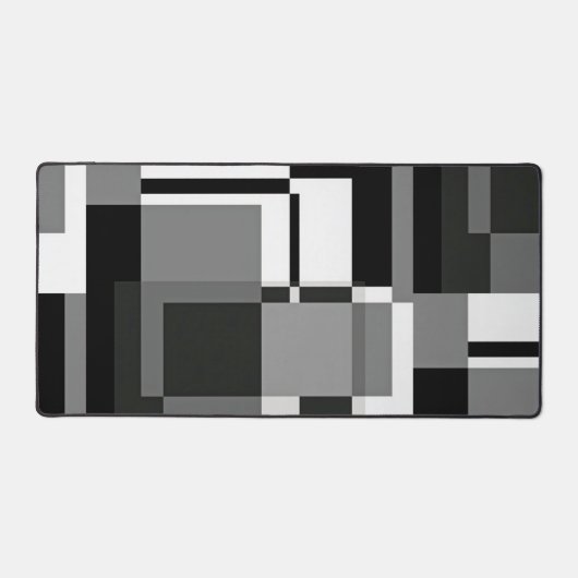 Abstrakt geometrisch, schwarz und weiß, mondrian schreibtischunterlage (Vorderseite)